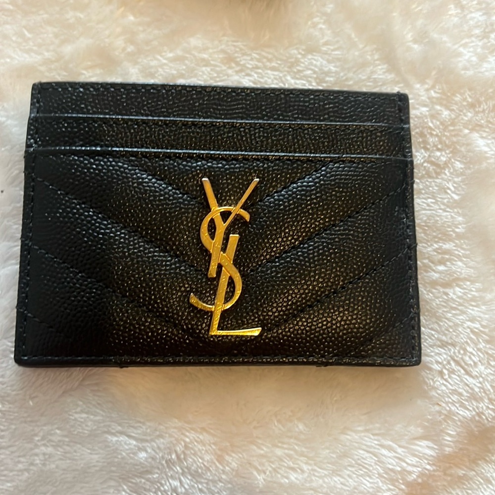 YSL black Caviar card holder